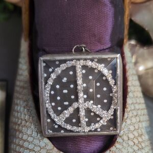 Jewel Kade Silver N Black Peace Pendant